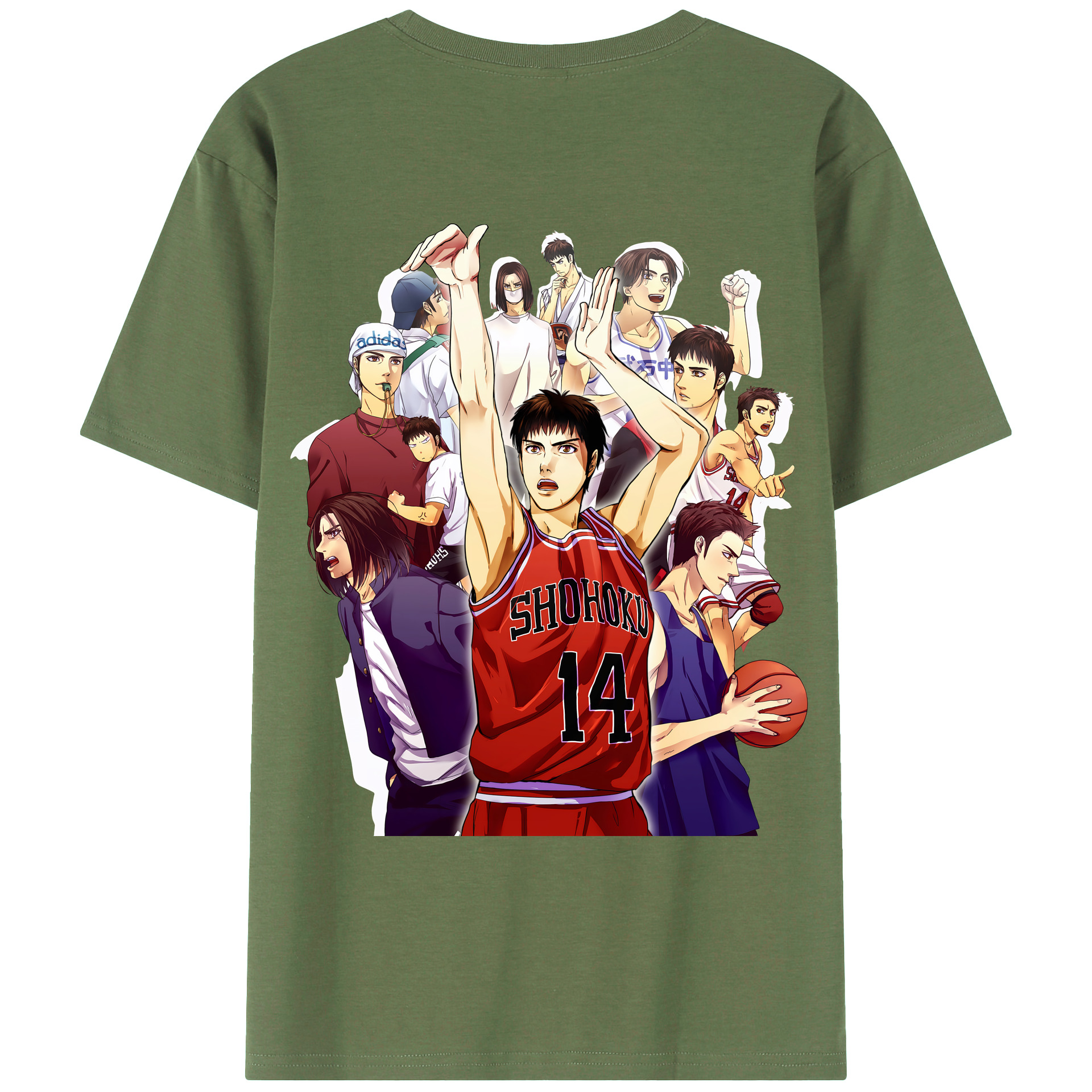 （画像用） SLAM DUNK／スラムダンク 綿100％ メンズ半袖Tシャツ（バックプリント） 通気性